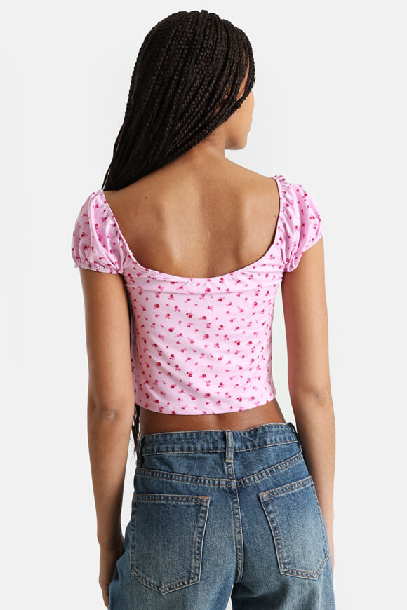Off Shoulder Crop Shirt - Pink