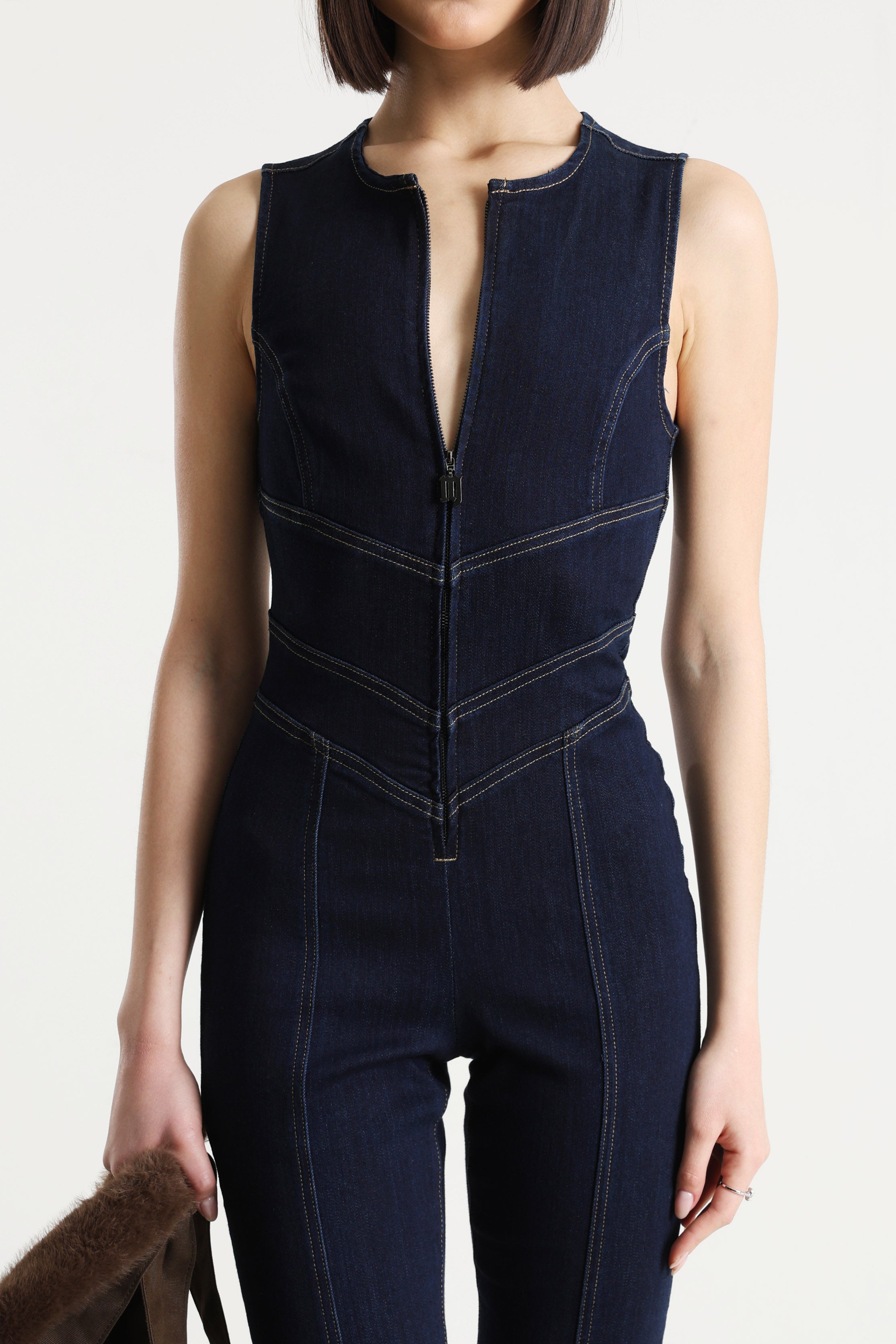 Langer Jeans Overall - Dunkelblau