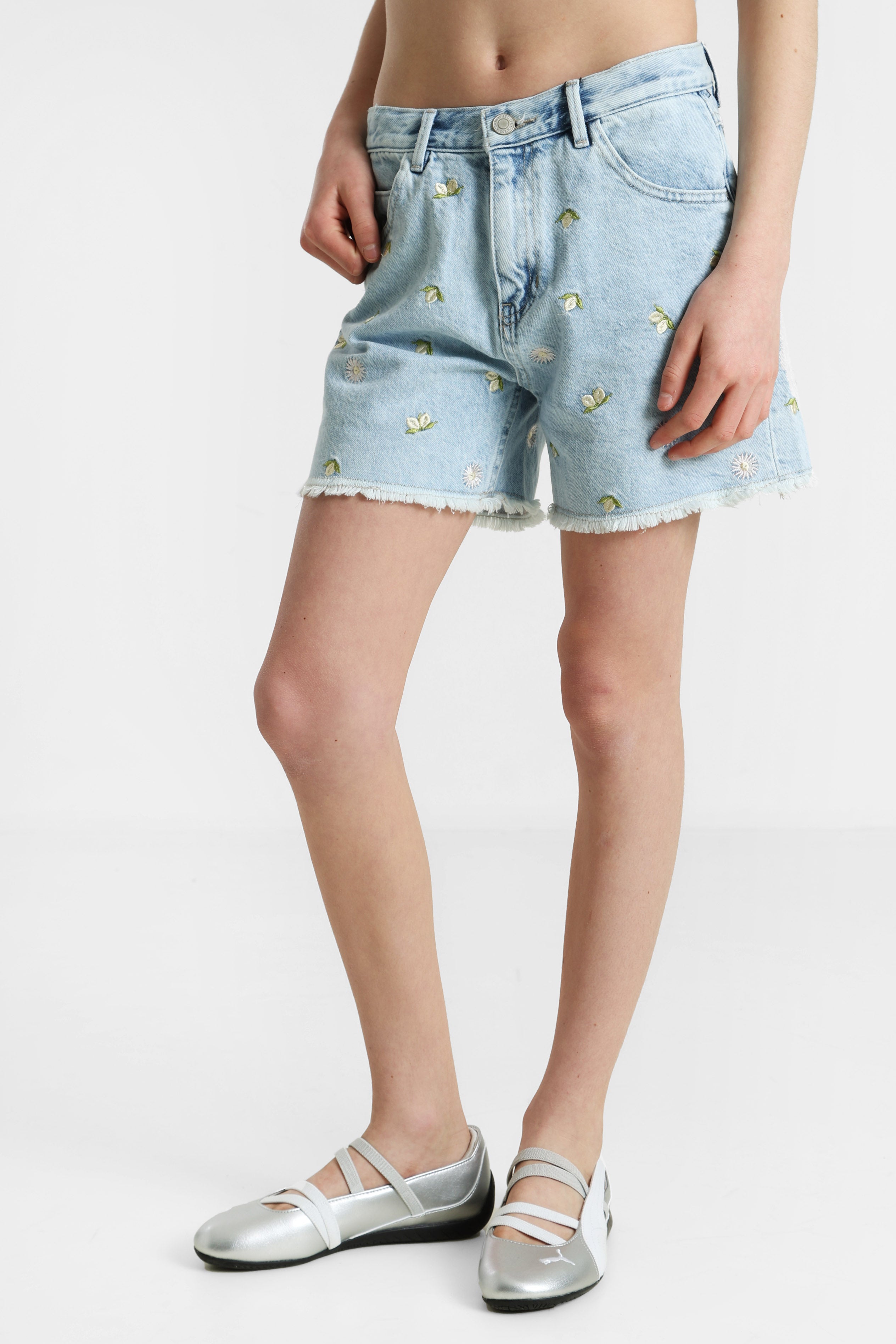 Jeansshorts - Light Blue Denim