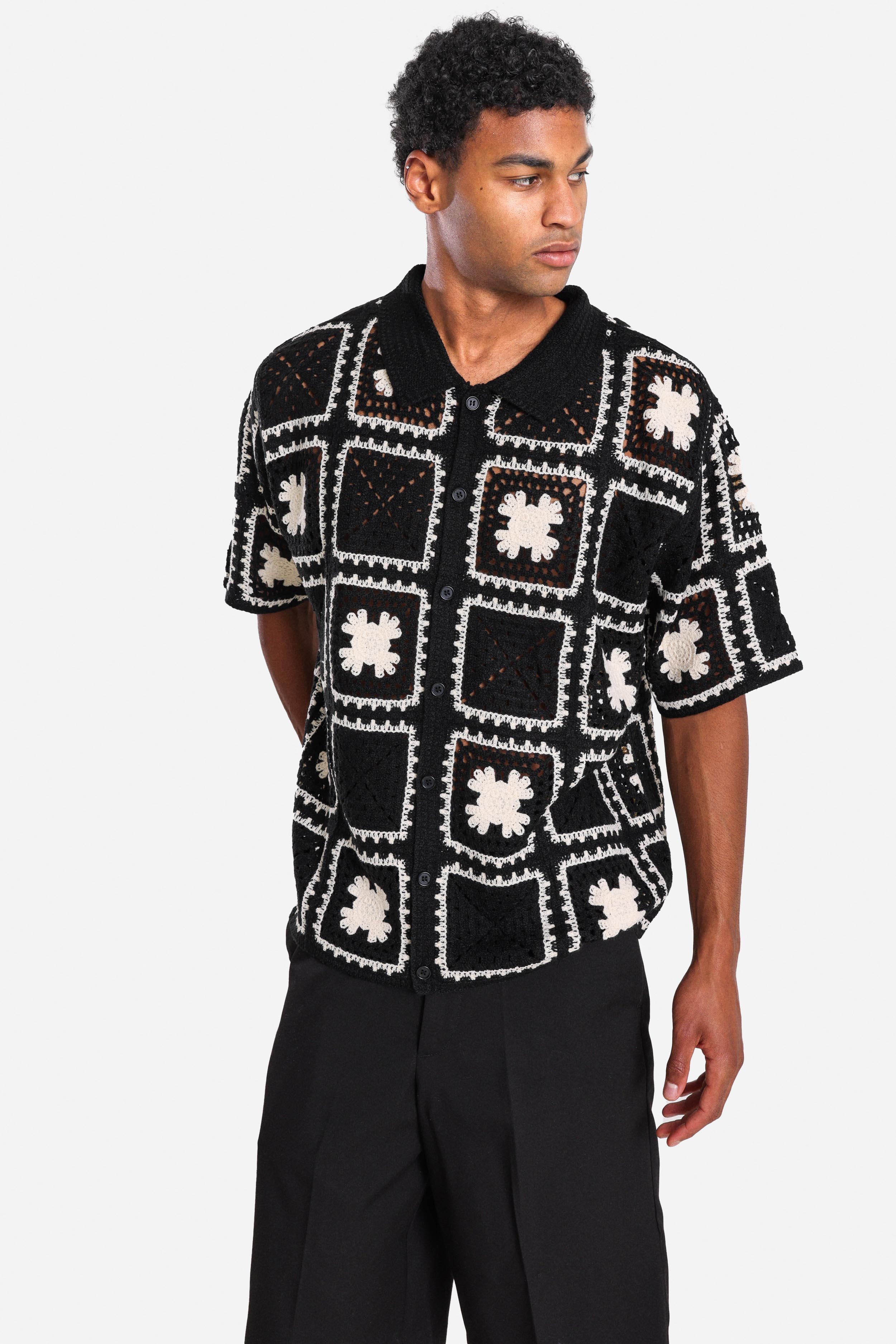 Häkelhemd - Black + White