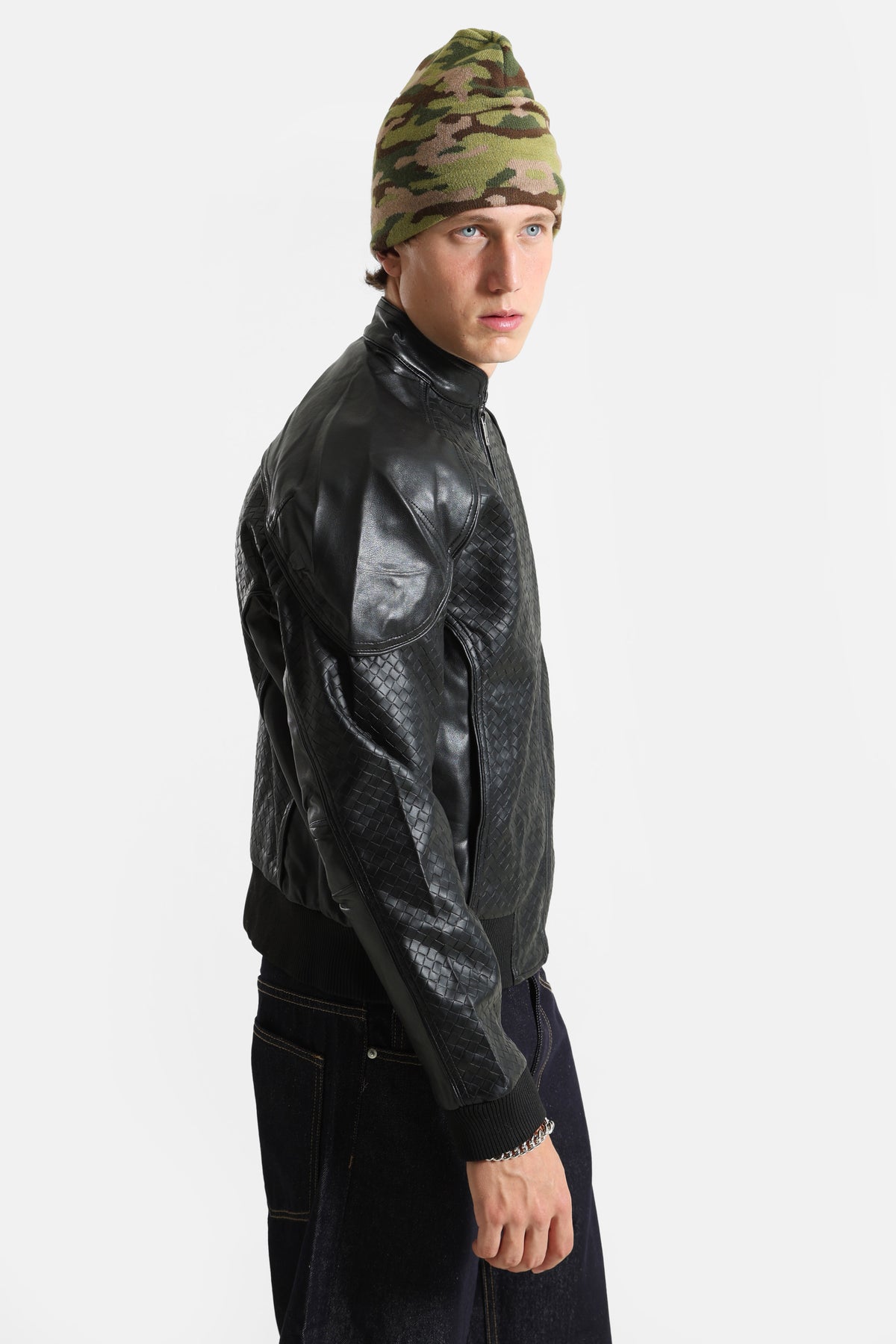 Bomber Kunstlederjacke