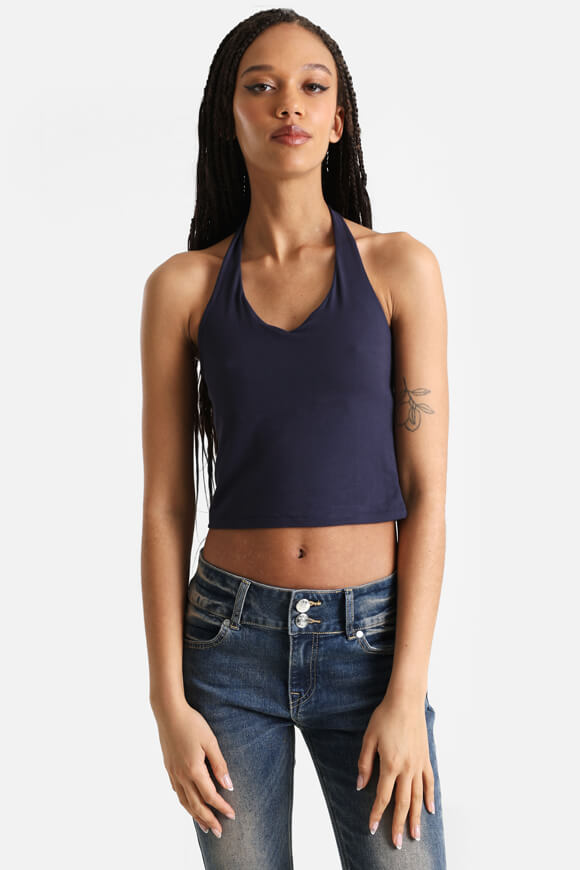 Crop Top dos nu - Bleu marine