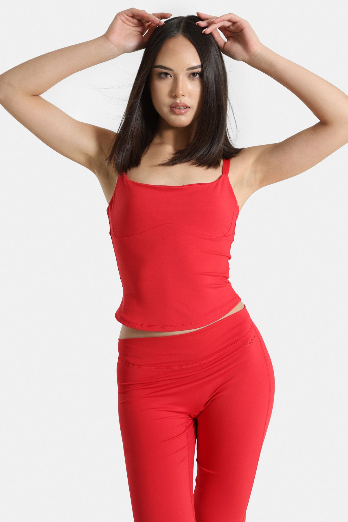 Top corto con spalline sottili - Rosso