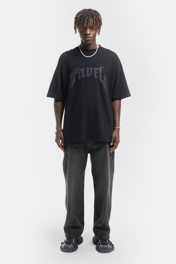 Aves Rhinestone Oversize T-Shirt - Black