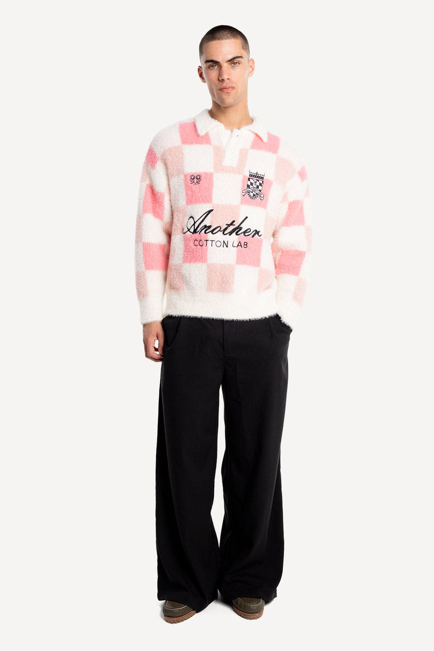 Hairy Strickpullover - Pink + Offwhite