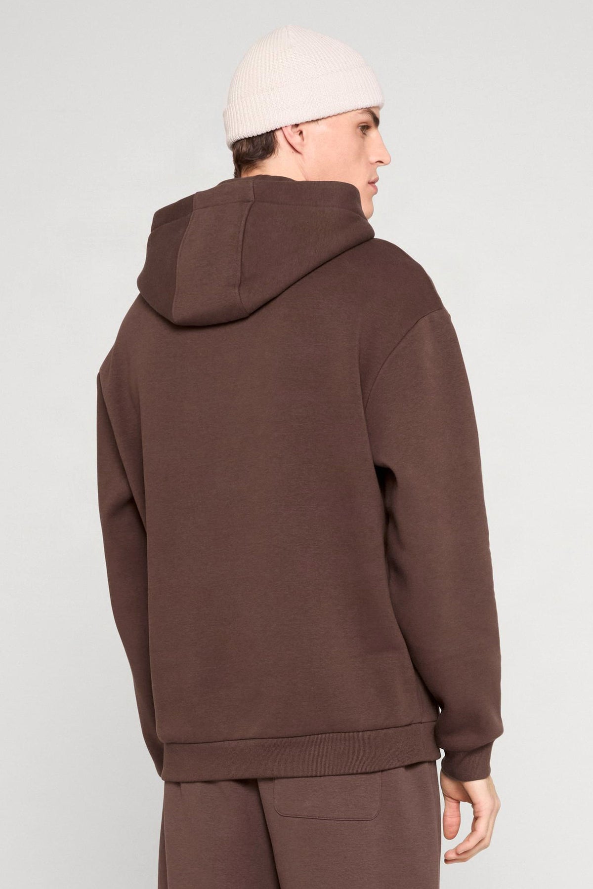 Fluffy hooded sweatshirt - Chocolatebrown