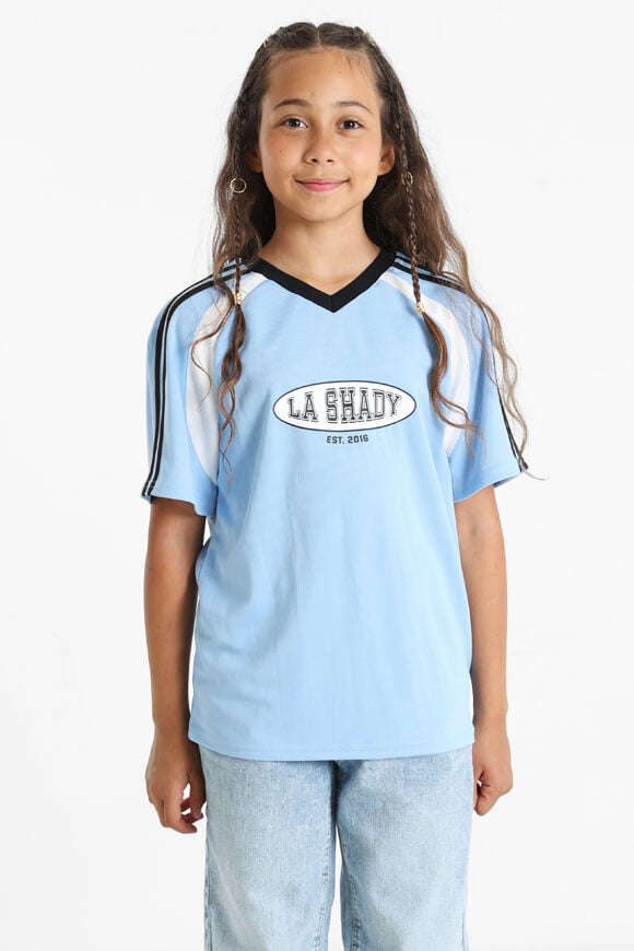 T-shirt oversize en maille - bleu clair