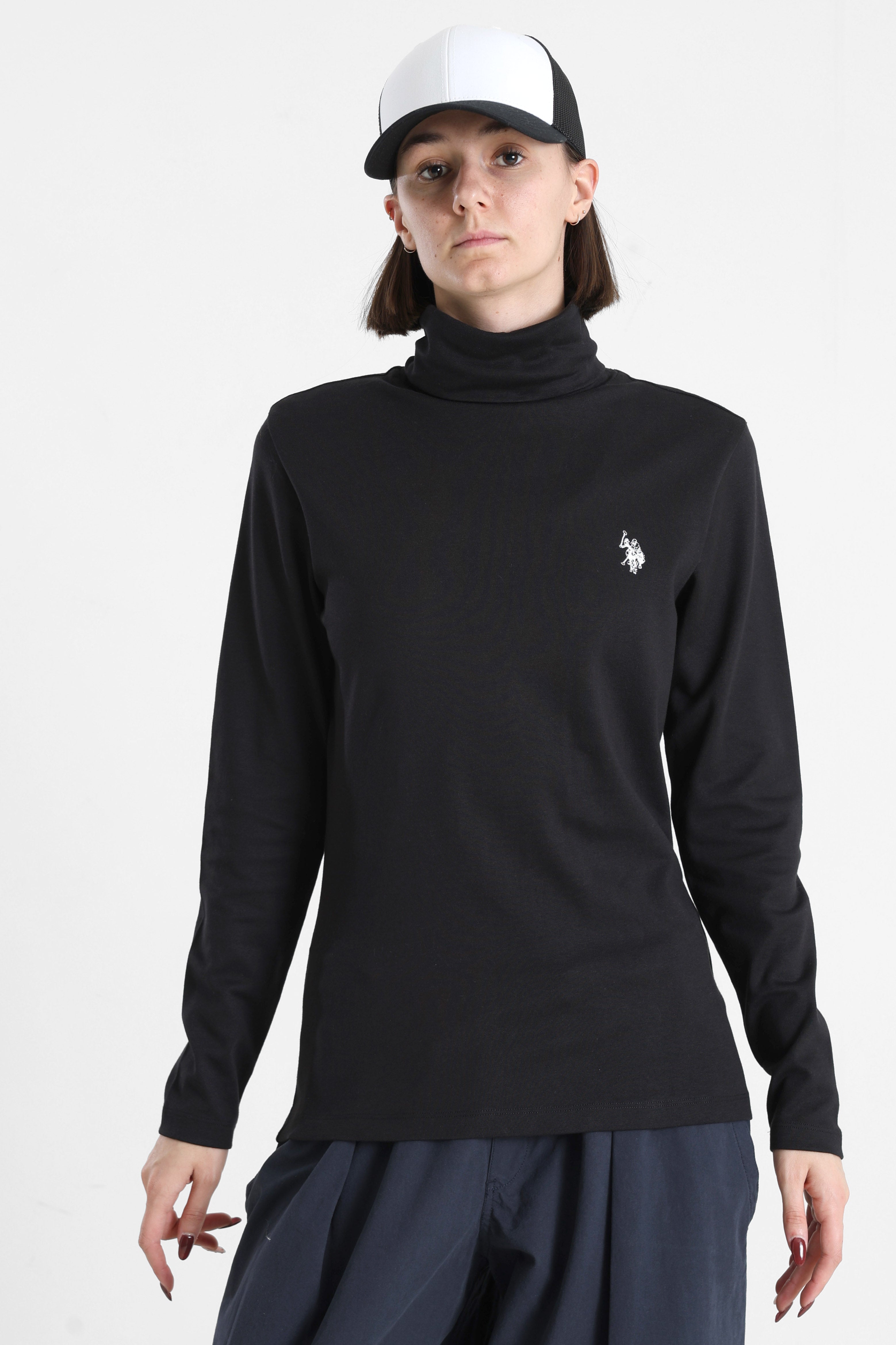 Jane Rollkragen Langarmshirt - Black