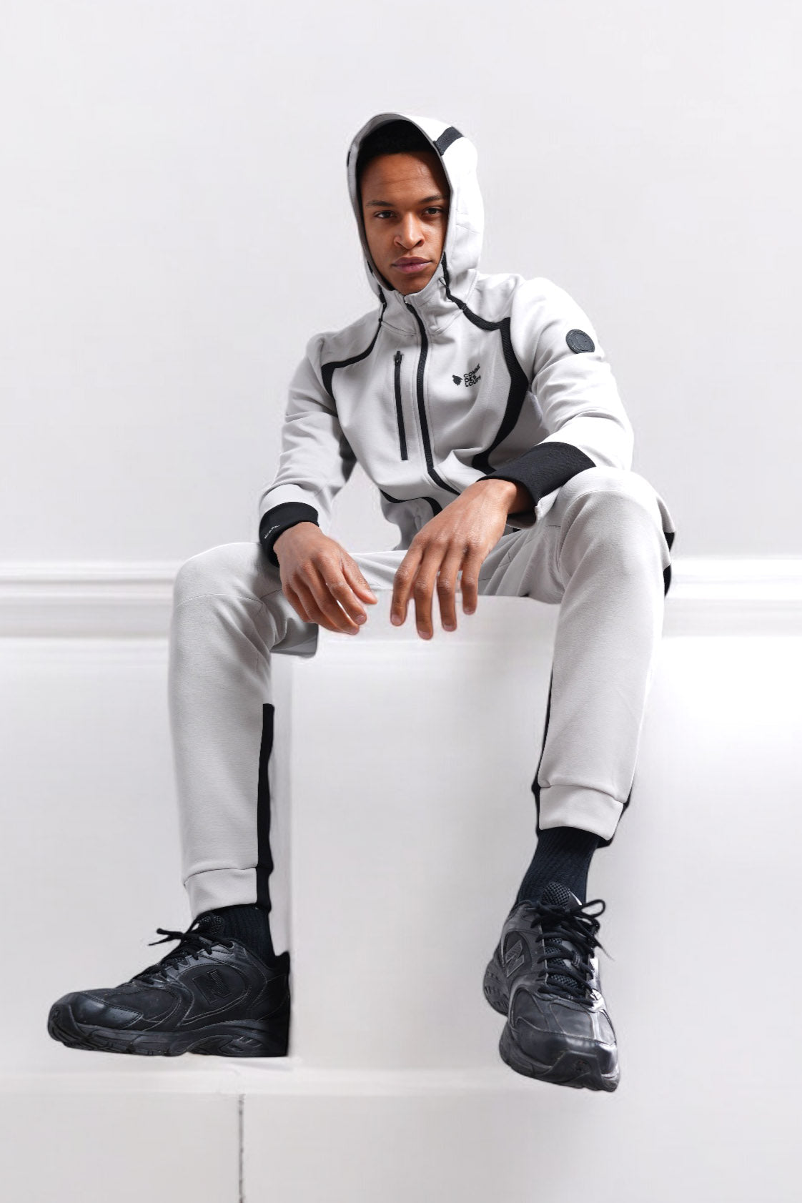 Shifter tracksuit jacket - Light Grey + Black