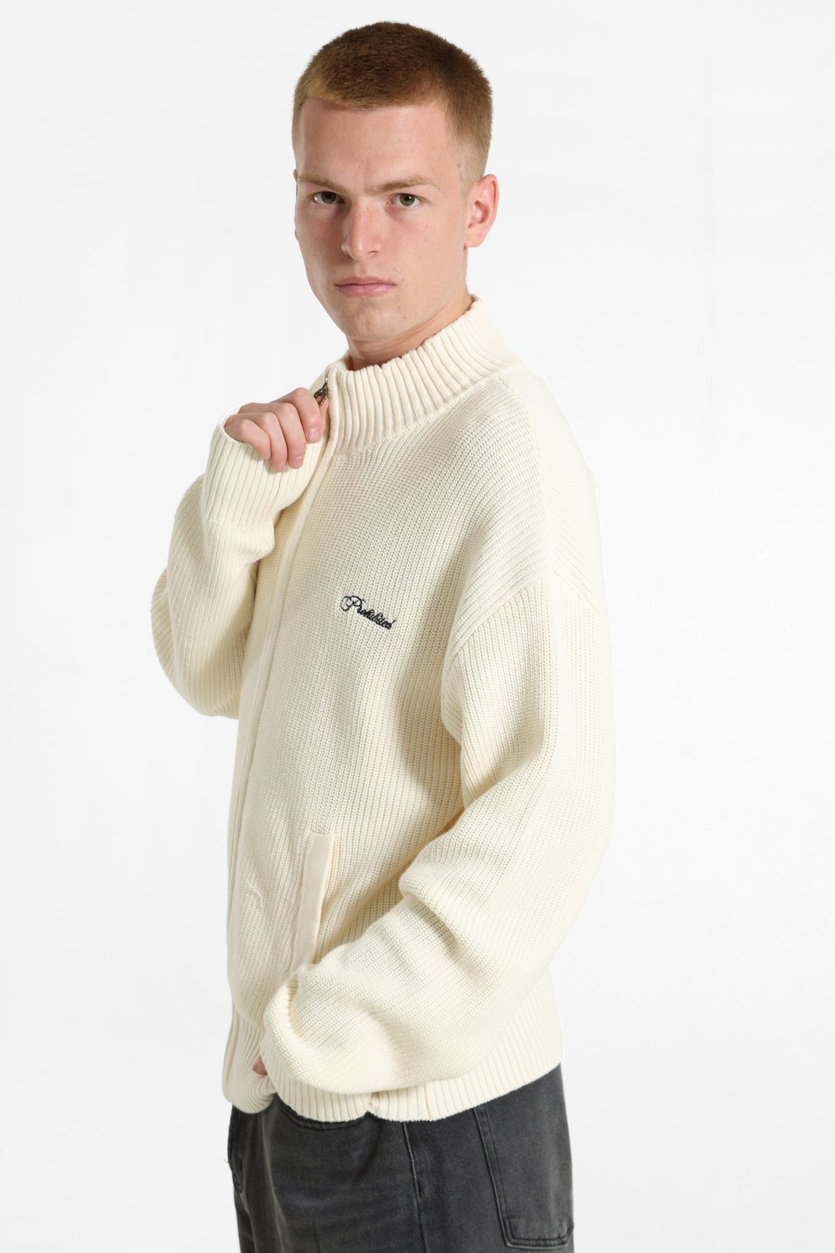 Campus jaquette en tricot côtelé - Cream