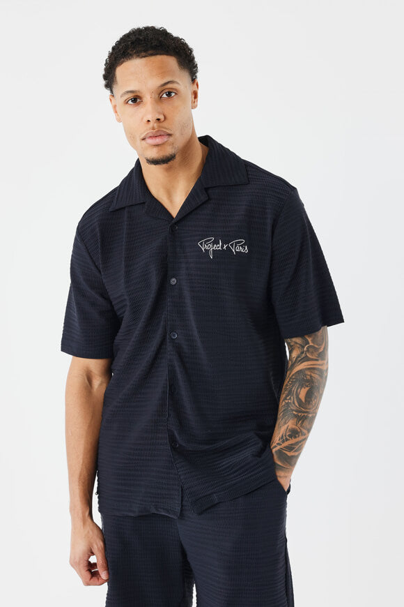 Strukturiertes Hemd - Dark Navy