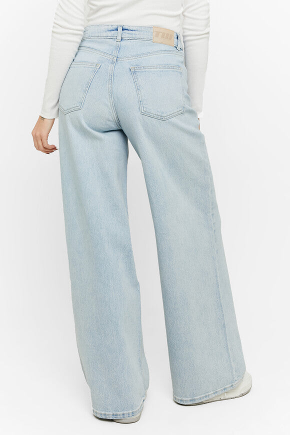 High Waist Wide Leg Jeans - Light Blue Denim