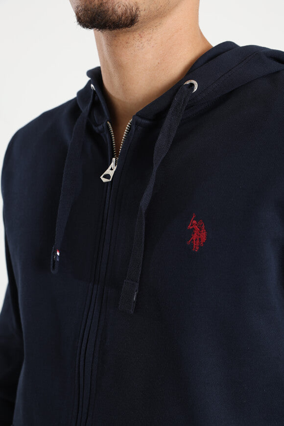 Felpa con cappuccio e zip - Navy
