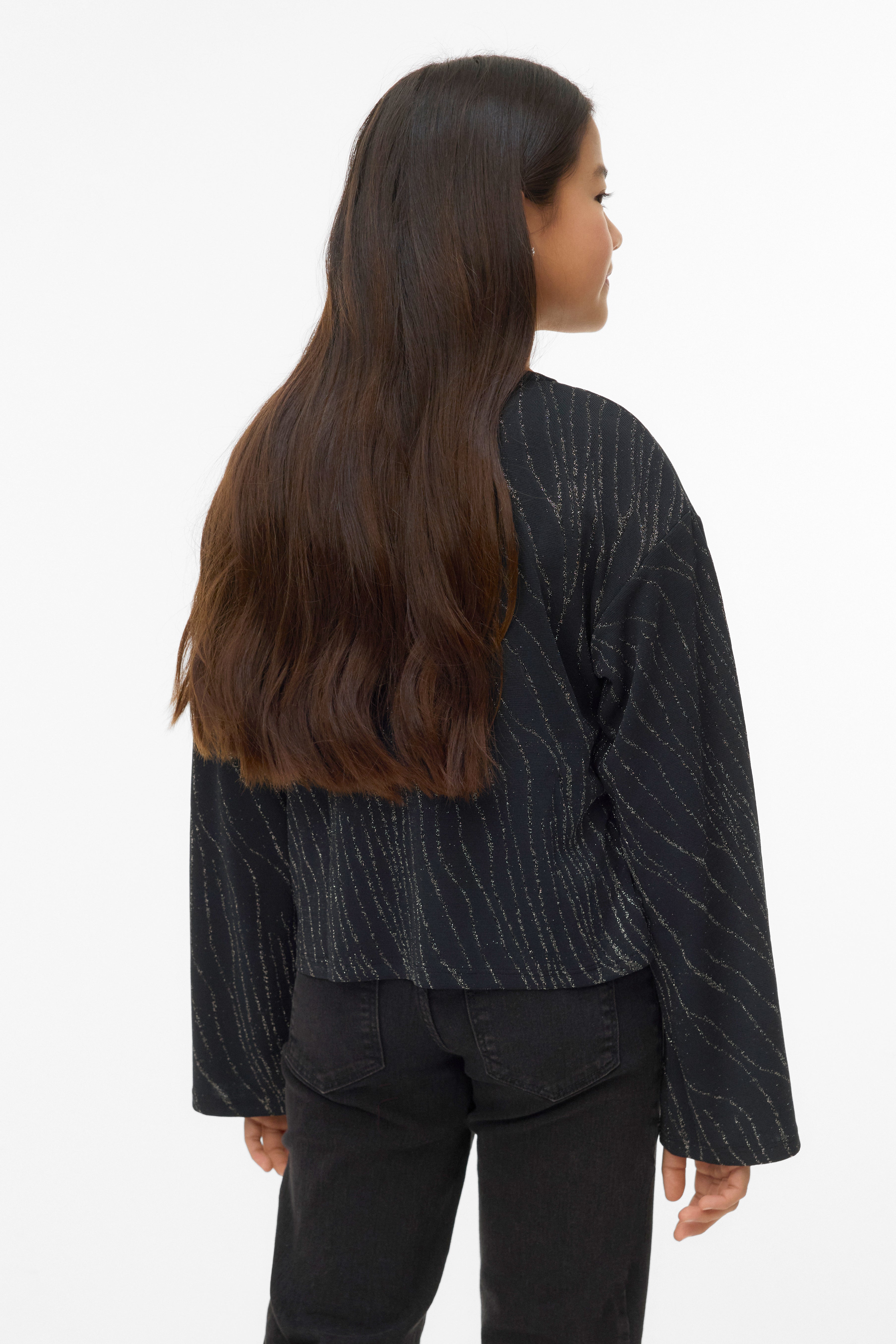 VMNITA - Camicia a maniche lunghe - Lurex nero e argento