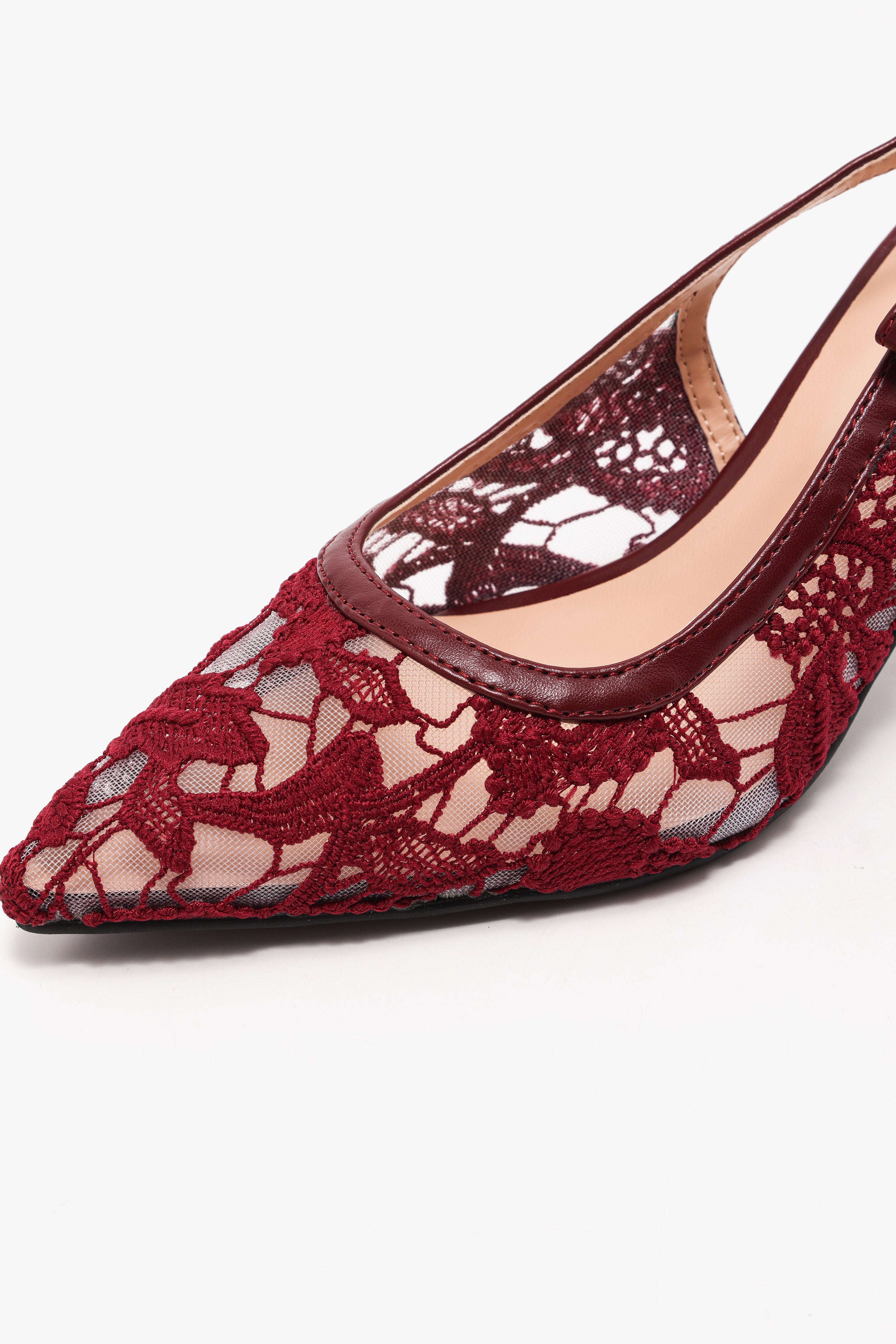 Lace pumps - Burgundy