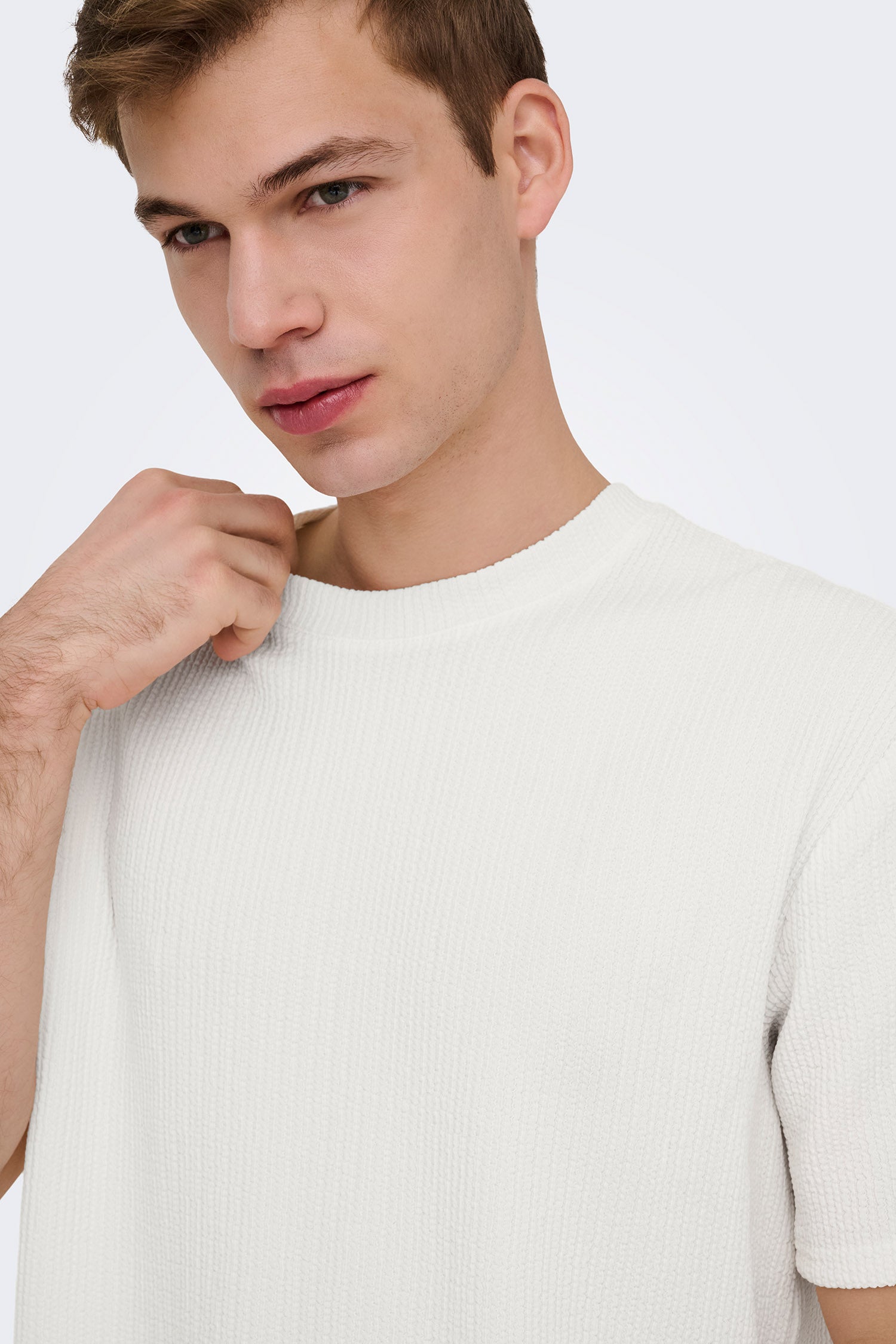 ONSLAZIO t-shirt plissé - Cloud Dancer