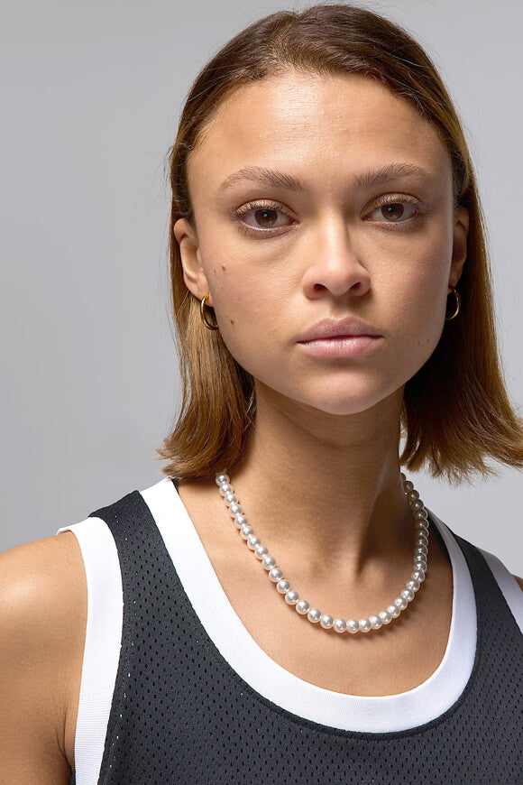 Top oversize in rete - Nero