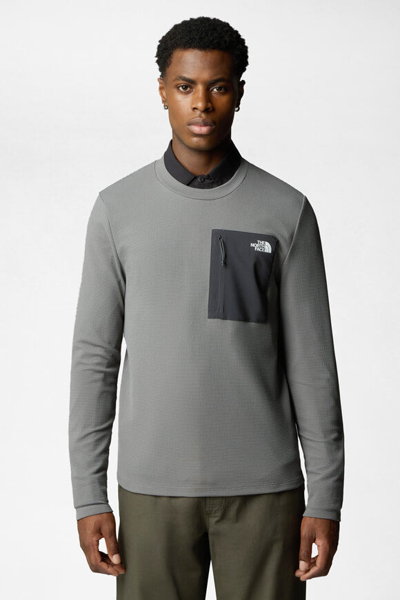 Kecha Langarmshirt mit Waffelstruktur - Smoke Pearl