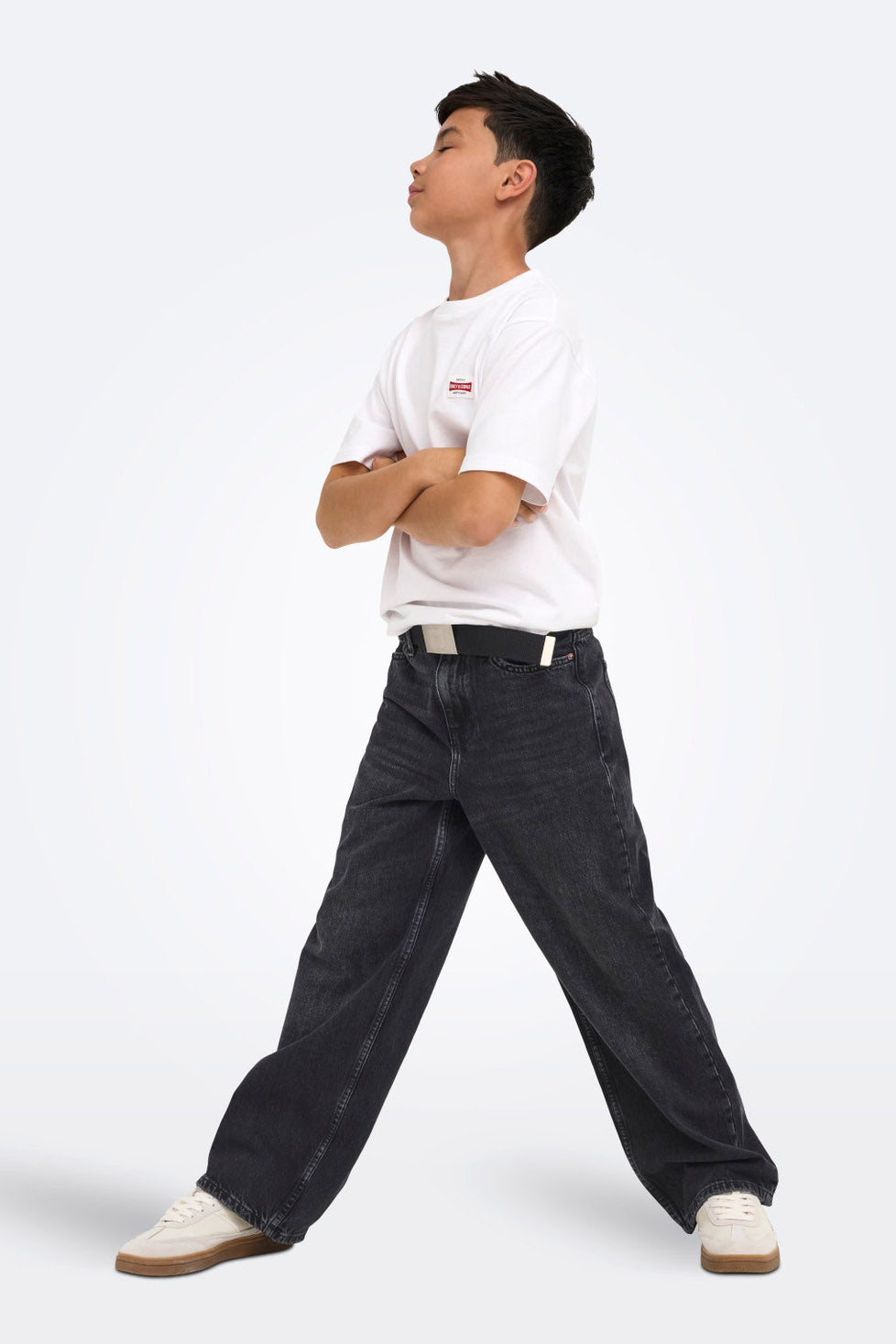 OSJREMI wide leg jeans - Washed Black