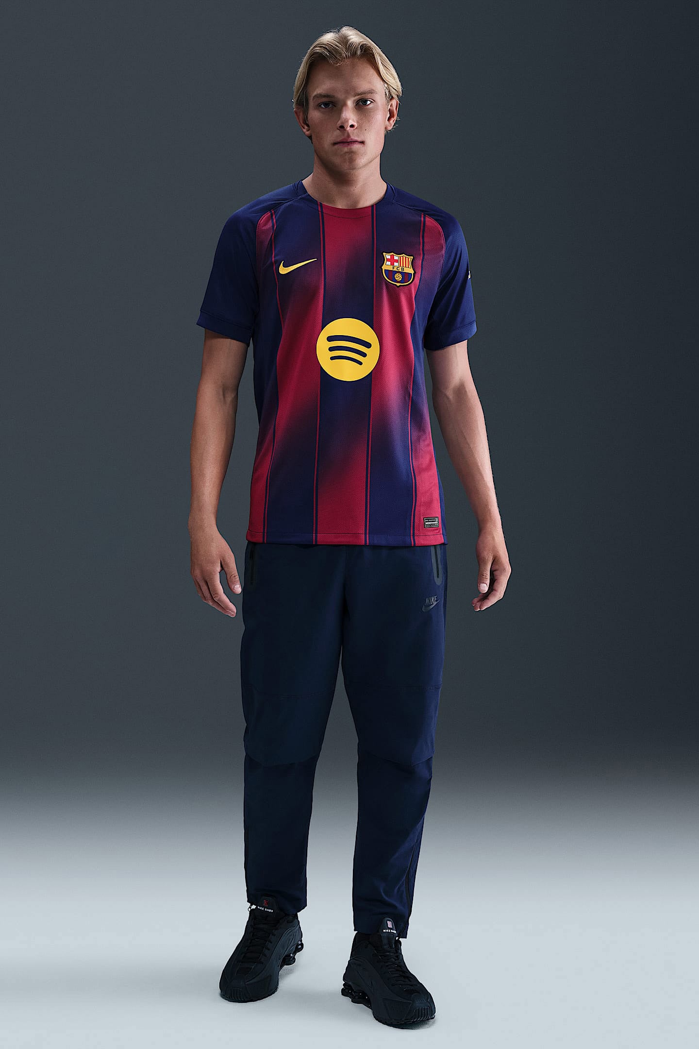 T-shirt FC Barcelona 2025/26 in mesh - Deep Royal Blue + Noble Red + Midwest Gold