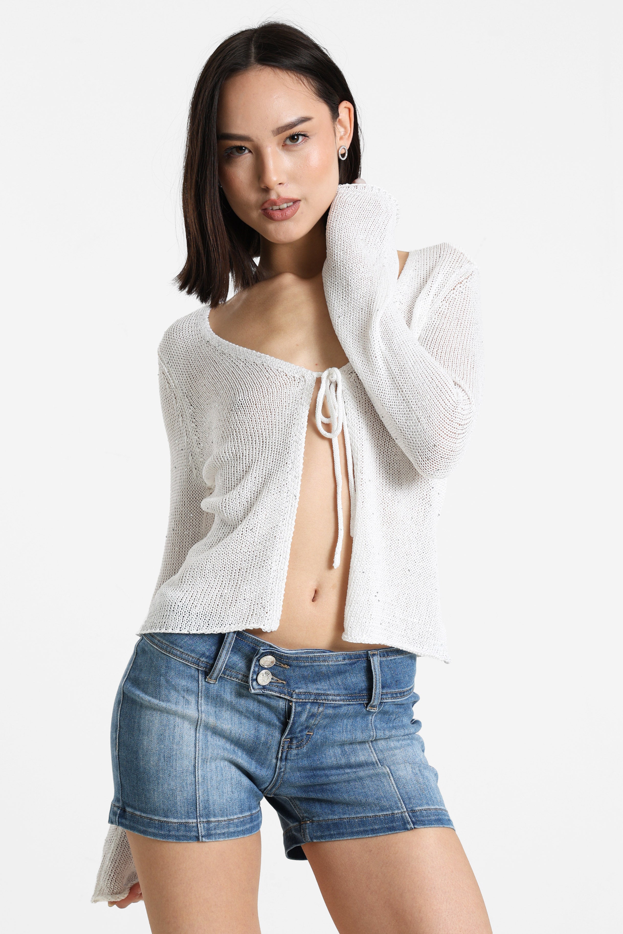 Strickjacke - Weiss