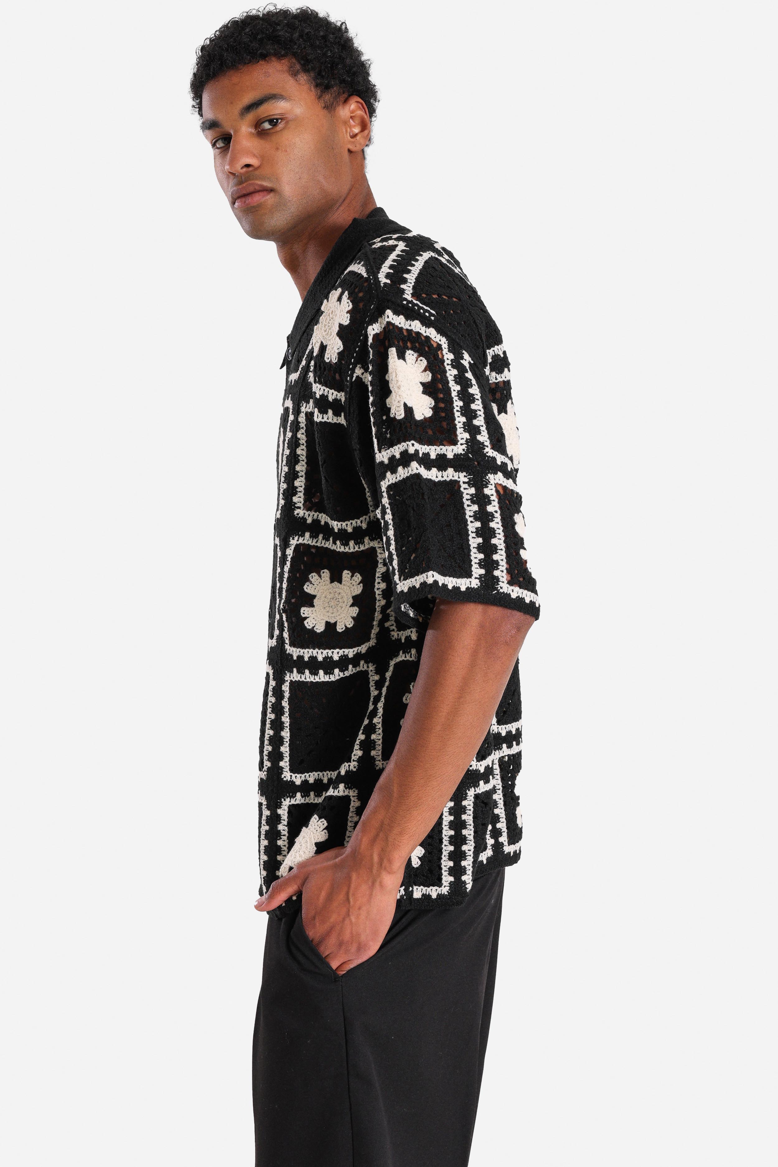 Häkelhemd - Black + White