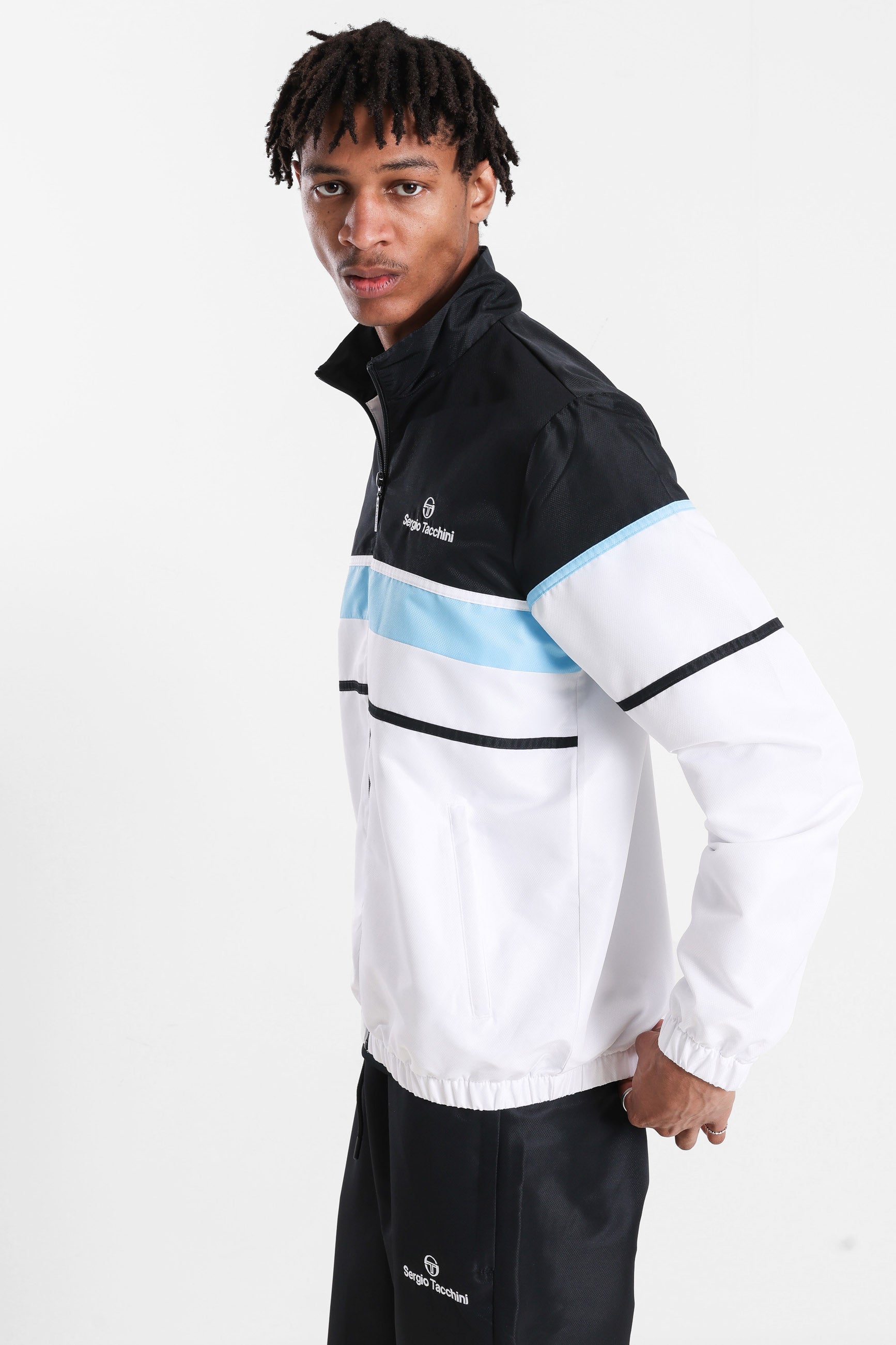 Scorpione tracksuit jacket - Black + Baltic Sea