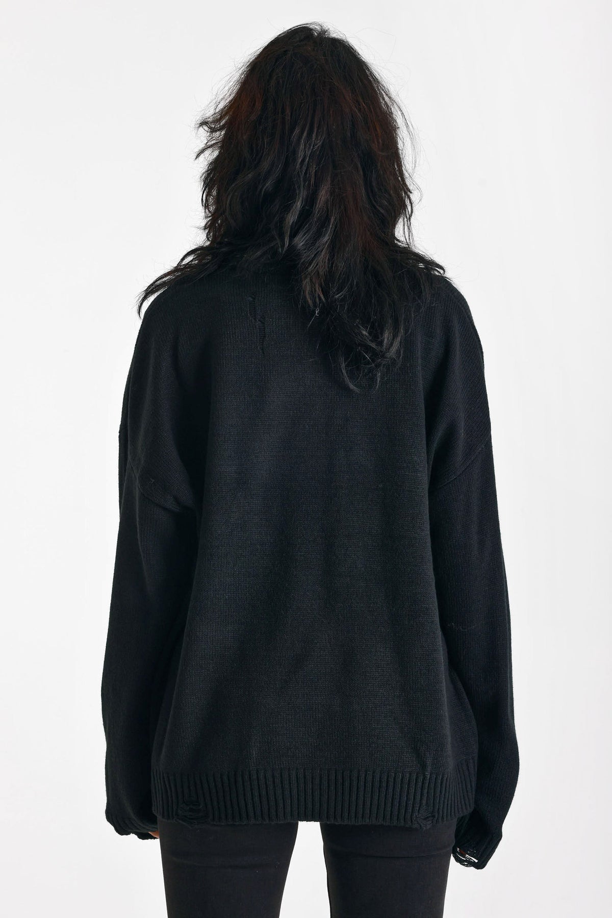 Maglione ampio in maglia Everlasting - Black + Ecru