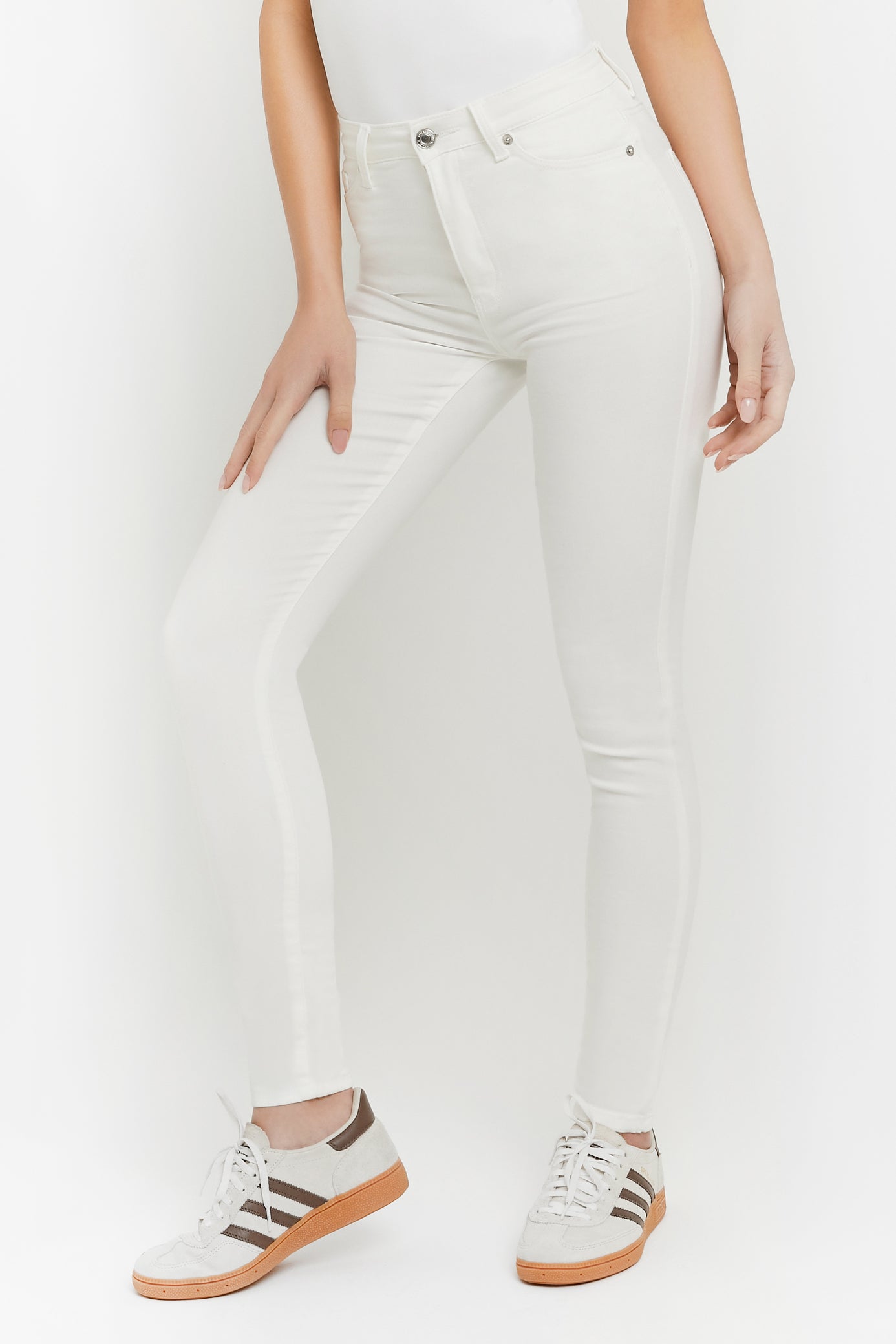 Jean skinny taille haute - Offwhite