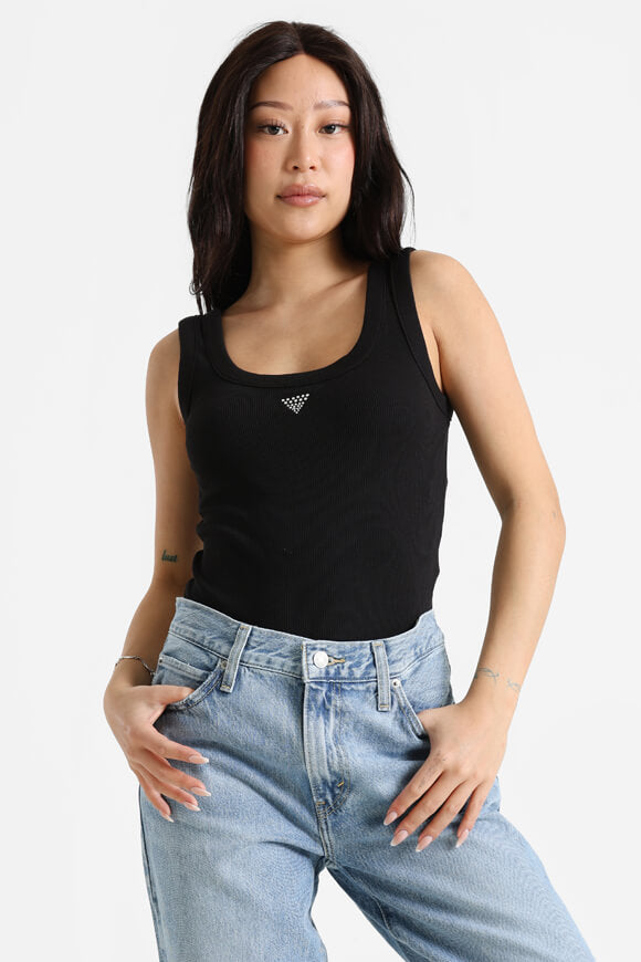 Ribbed tank top - Jet Black