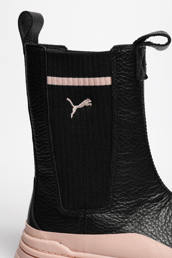 Mayze Stack Plateau Chelsea Stiefelette - Black + Rose Quartz