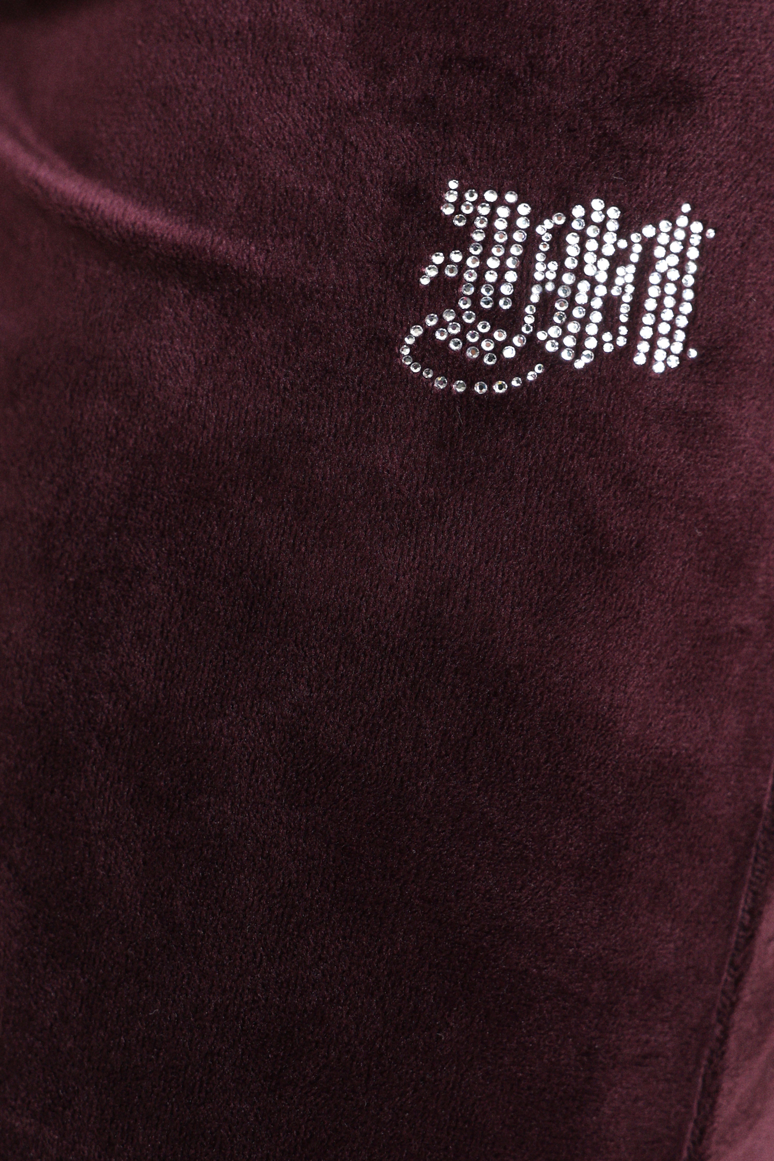Samt Flare-Hose - Aubergine