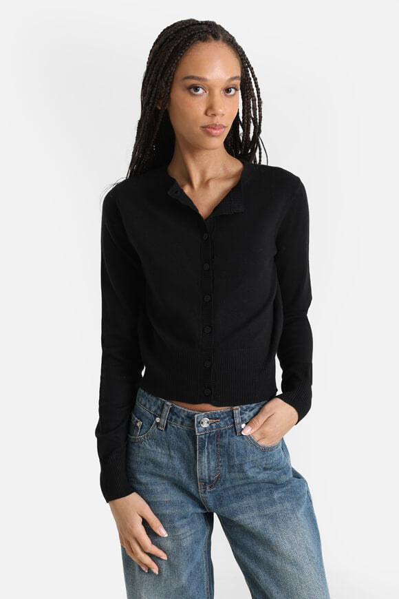Crop Cardigan - Schwarz
