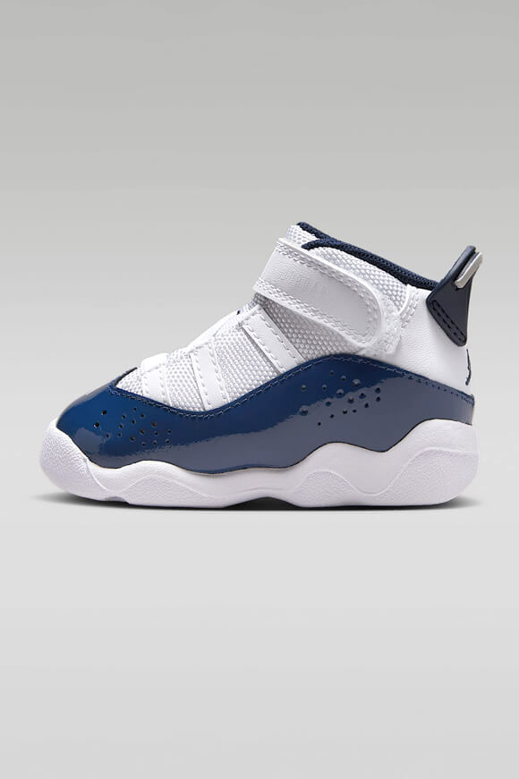 Jordan 6 Rings Baby Sneaker - White + Midnight Navy