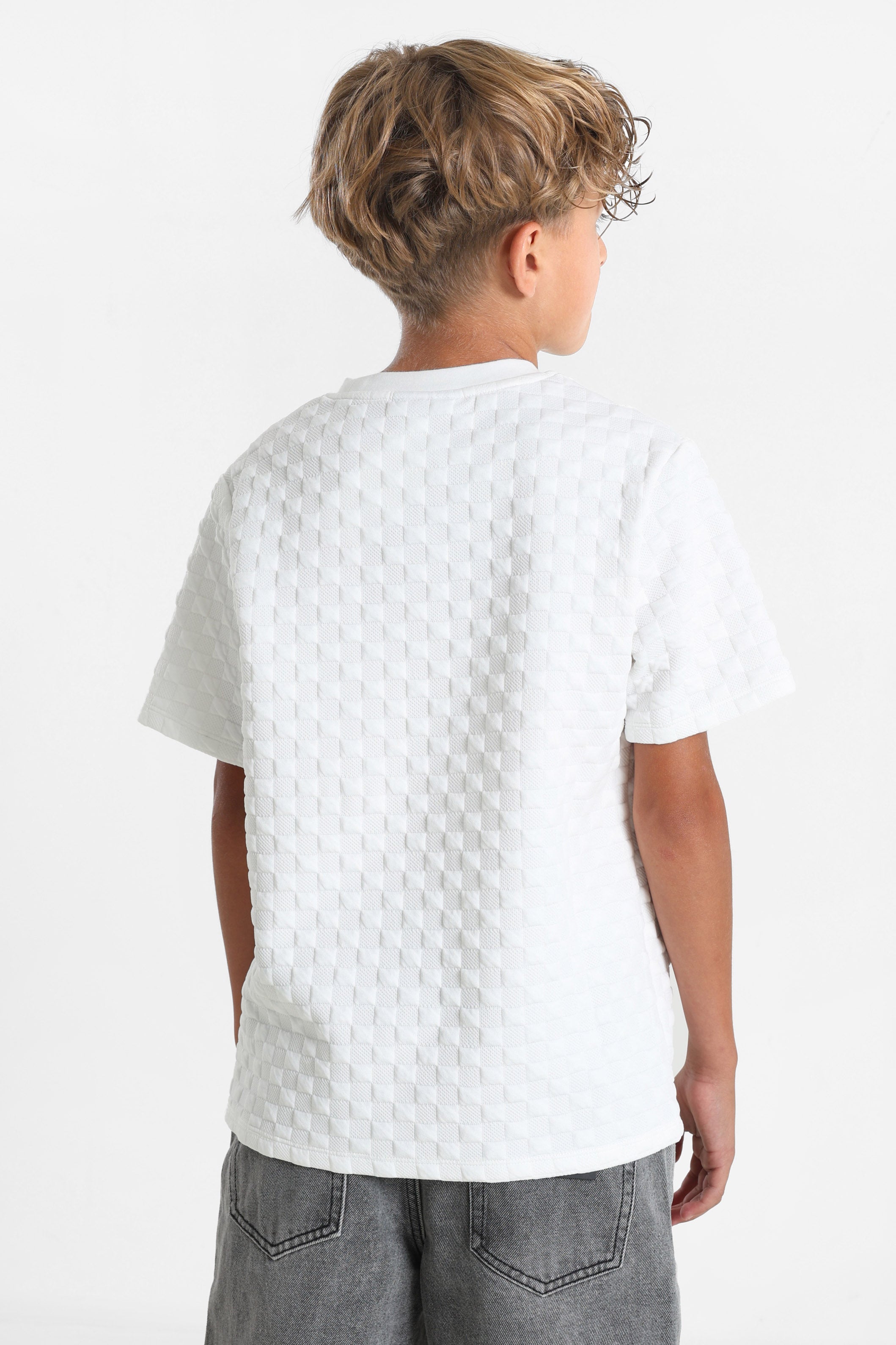 Strukturiertes T-Shirt - Weiss