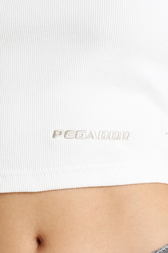 Geripptes Crop Tanktop - Warm White