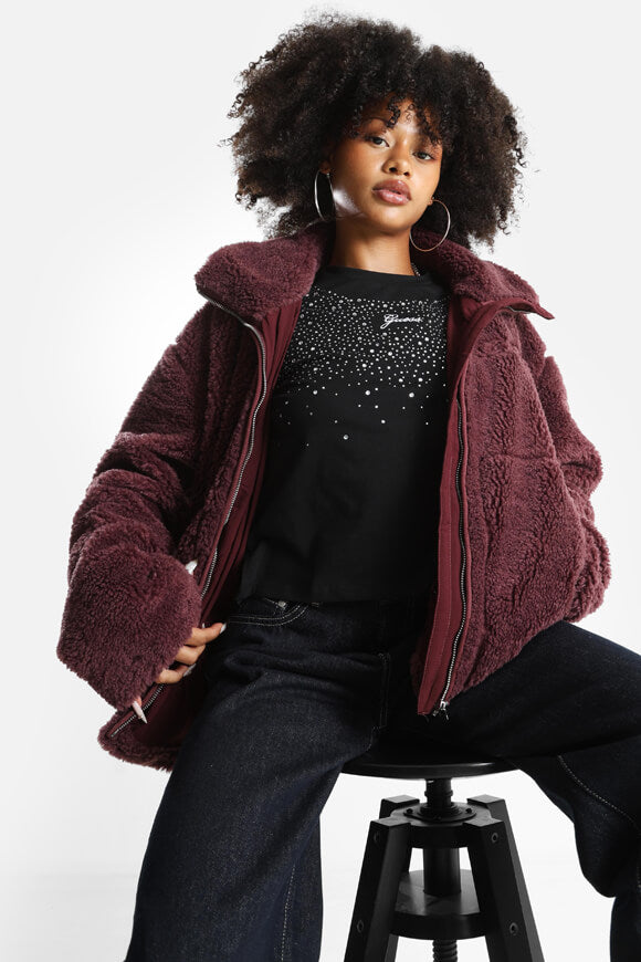 Oversize Teddy Jacke - Wein