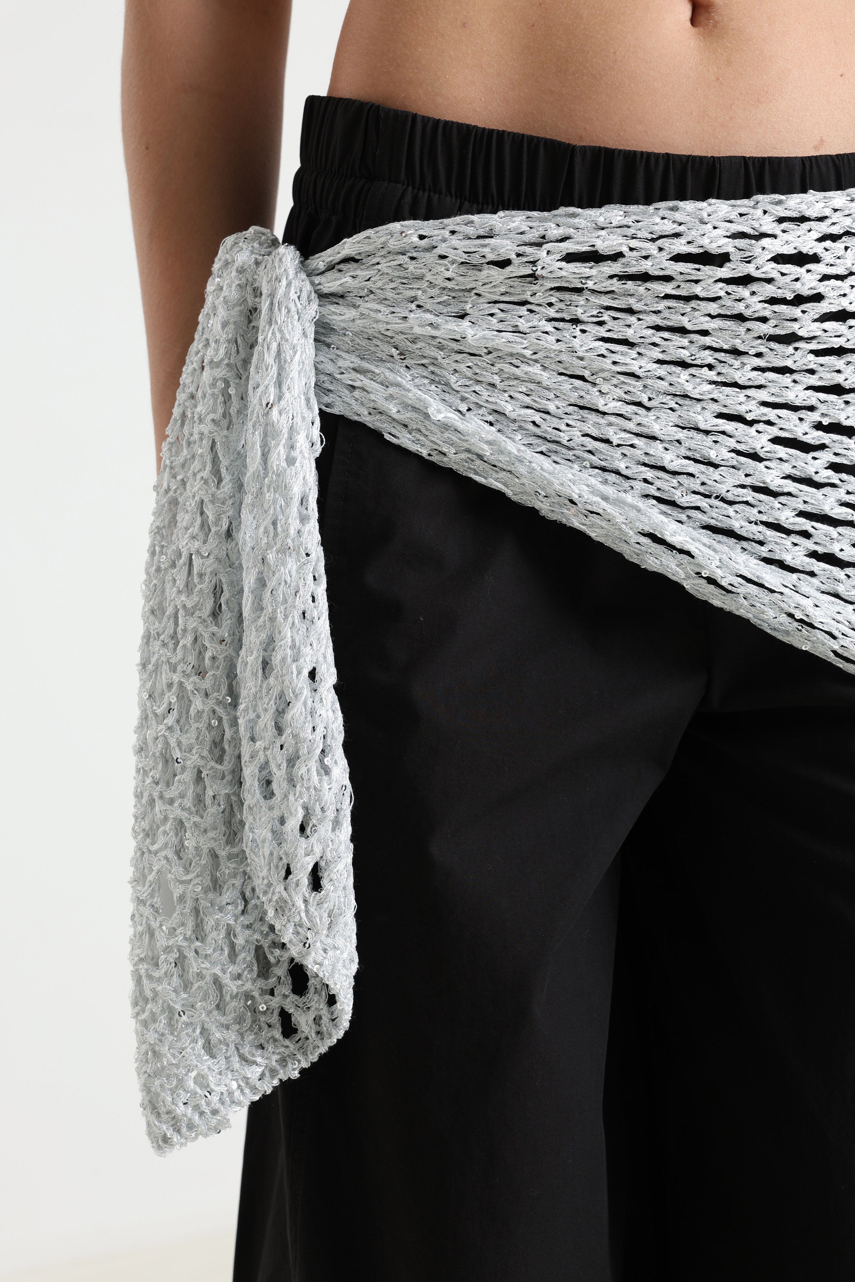 Häkeltuch / Foulard mit Strass - Silver