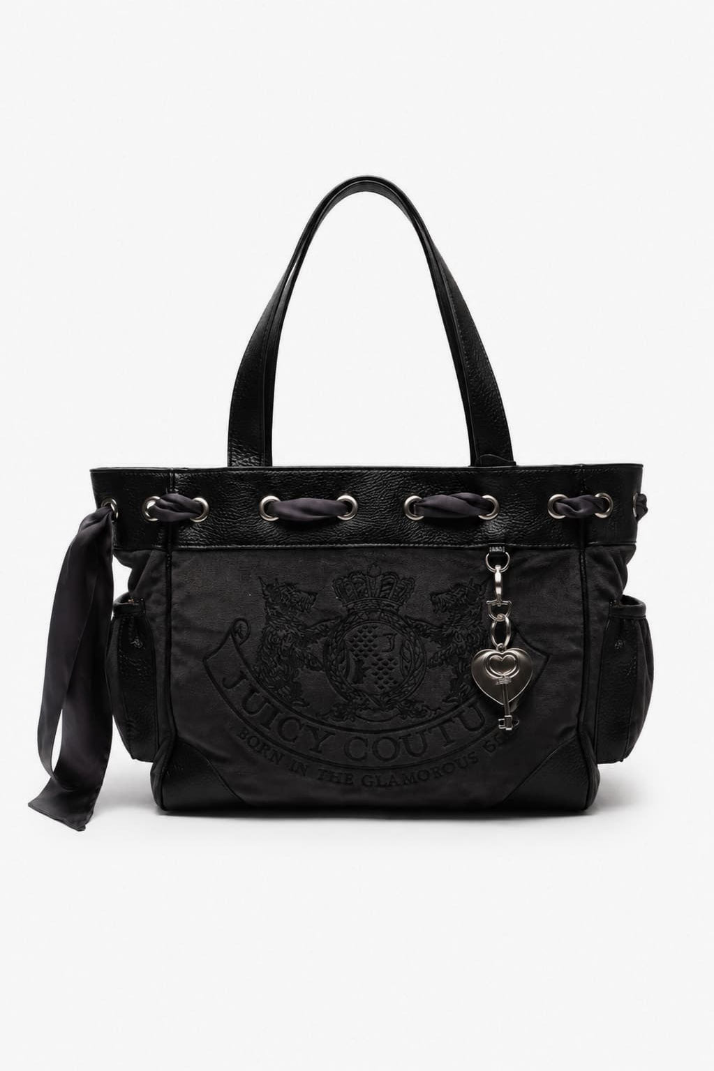 Shopper in velluto - Dark Grey + Black