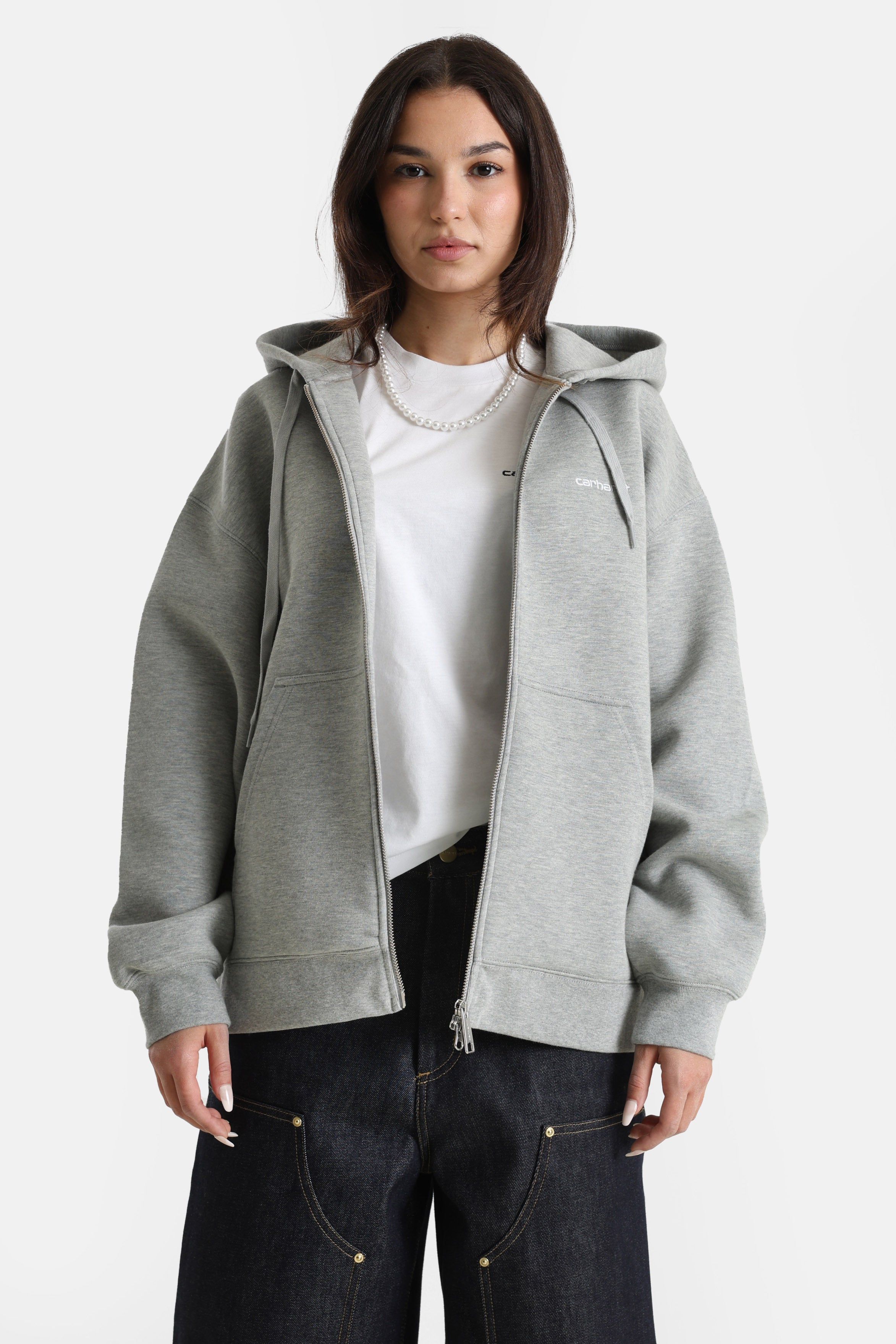 Alda Oversize Kapuzensweatjacke - Grey Heather