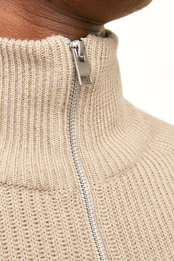 Pannel ribbed knit sweater - Crockery