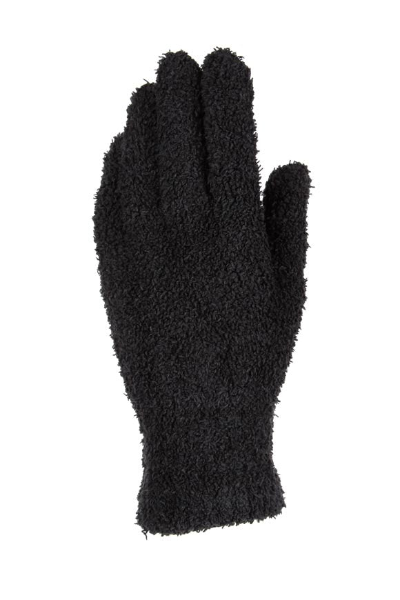 Plüschhandschuhe - Schwarz