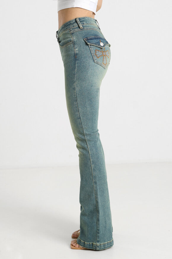 Flare Jeans - Gewaschen Blau