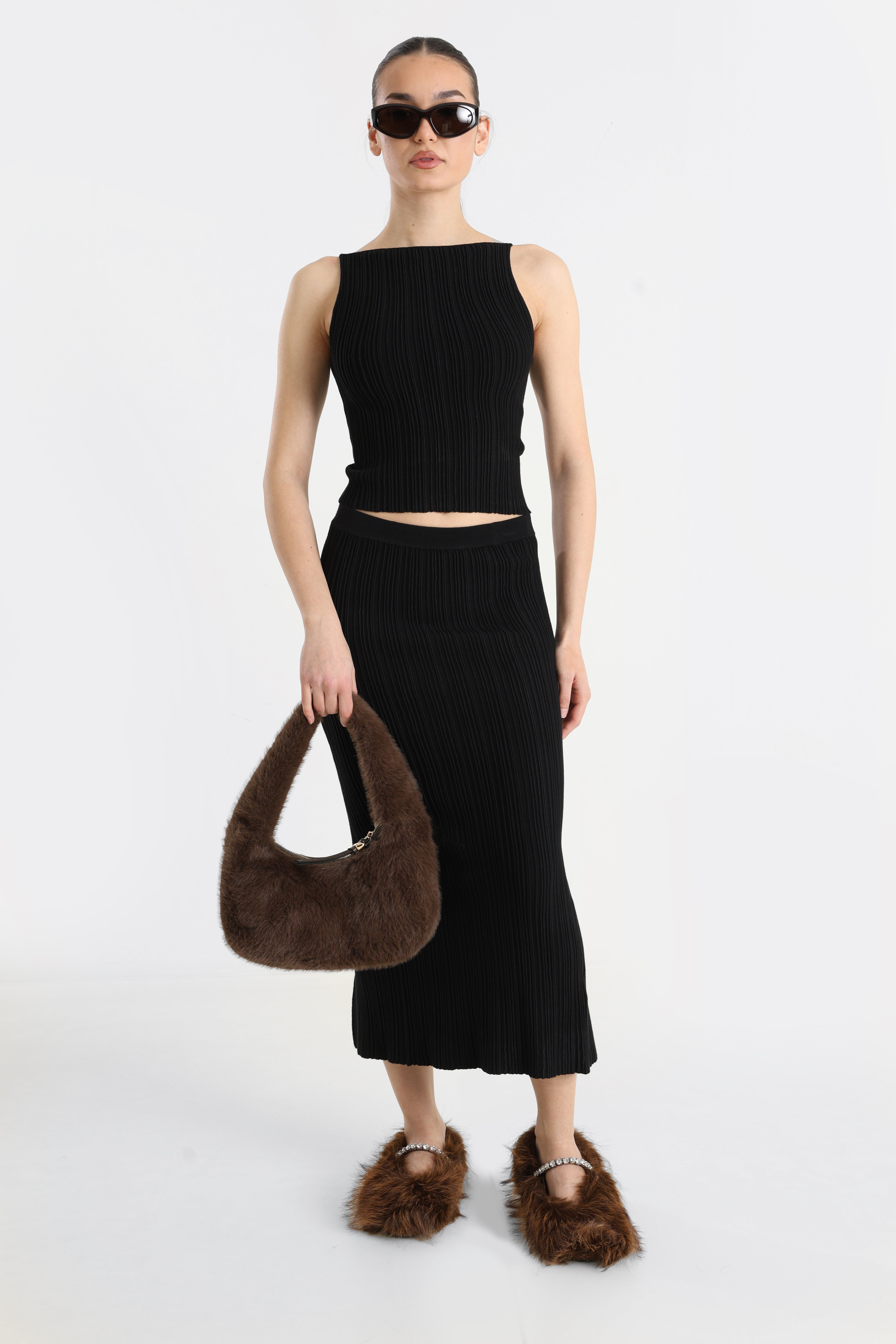 Crop Stricktop - Schwarz