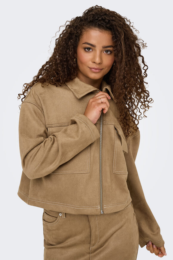 ONLSTINA Veste en daim synthétique - Cocoa Cream