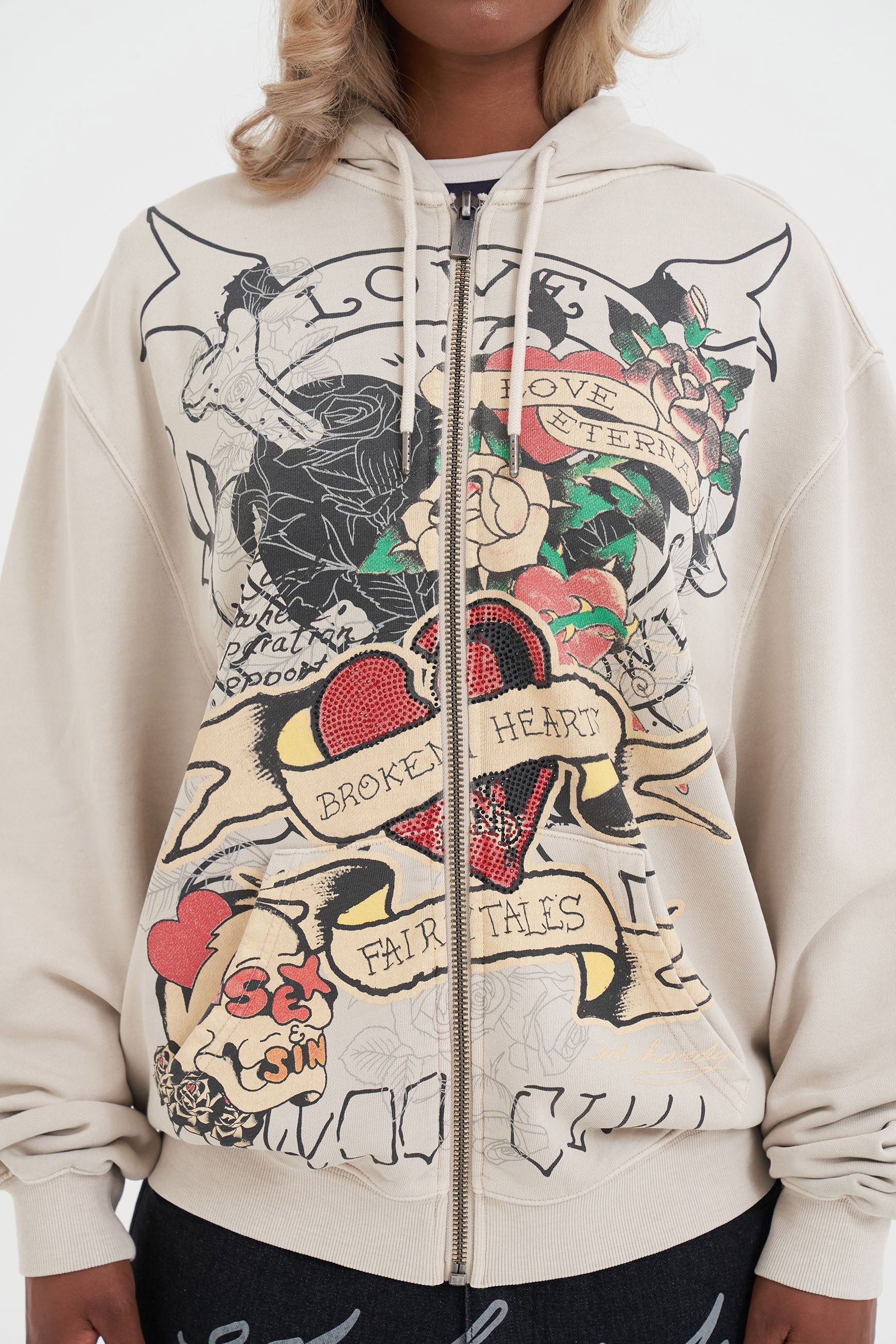 Giacca con cappuccio oversize - Offwhite