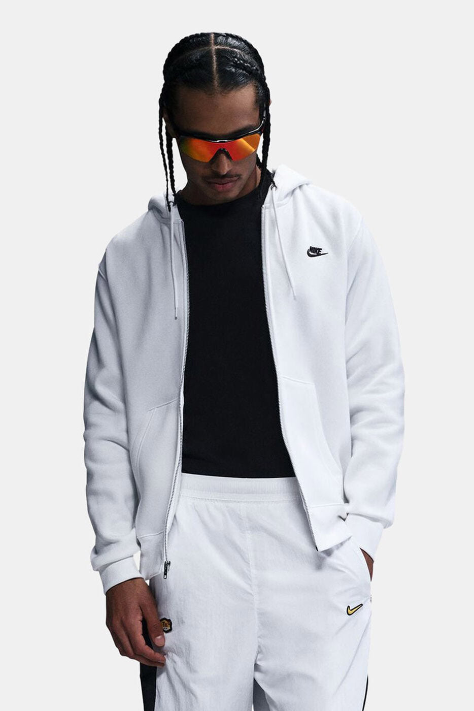 Kapuzensweatjacke - Weiss
