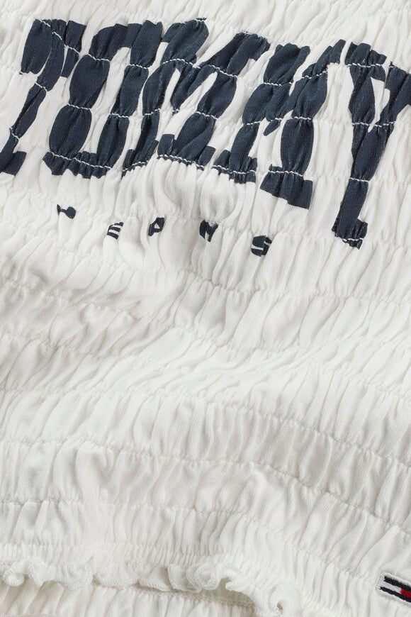 Gesmoktes Crop Top - Offwhite