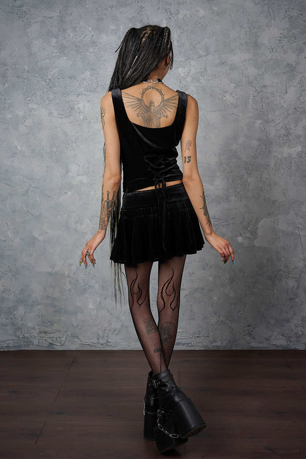 Mini jupe en velours - Black