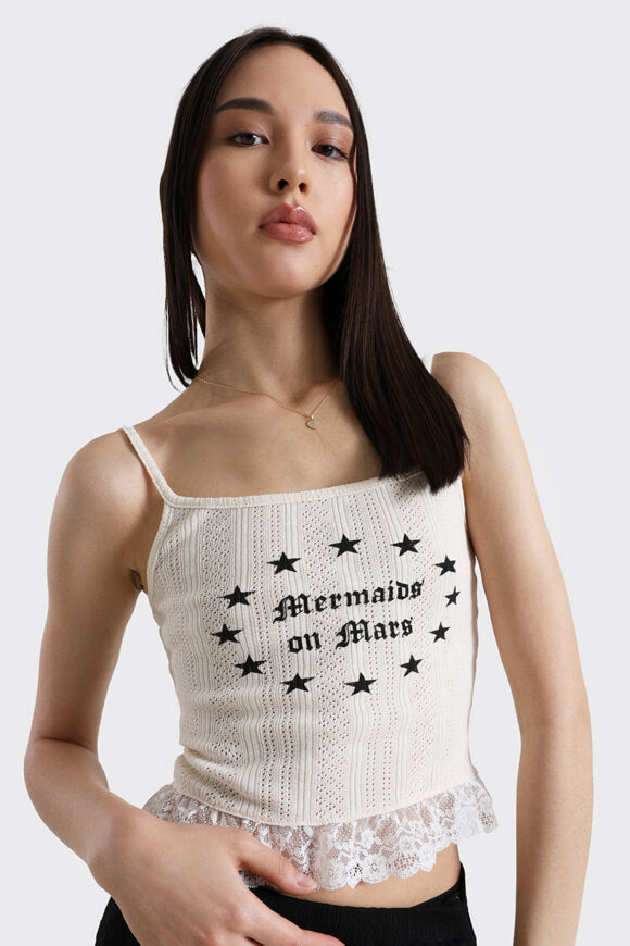 Knitted crop top - Cream